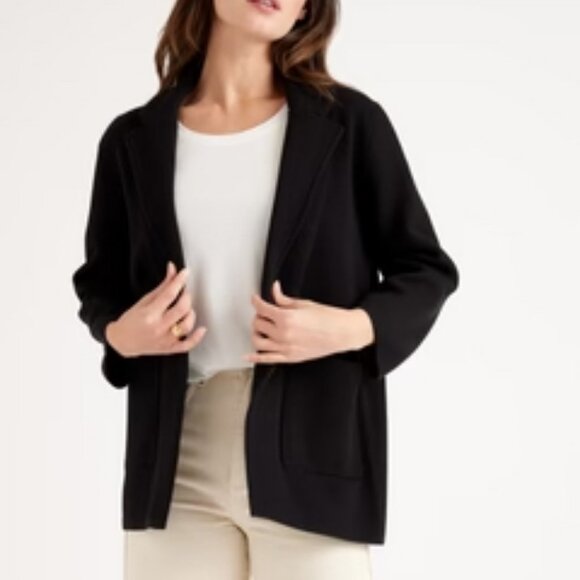 Quince 100% Organic Cotton Knit Blazer Size: XL Color: BLACK - NWT - Picture 1 of 1